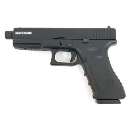 Страйкбольный пистолет KJW Glock G17 TBC CO₂ Black, удлин. ствол