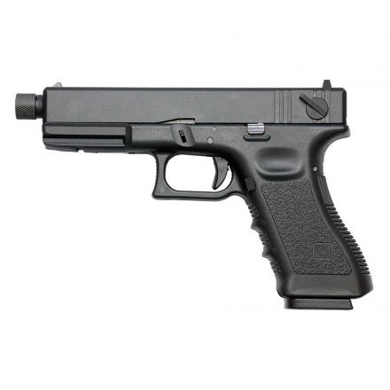 Страйкбольный пистолет KJW Glock G18 TBC CO₂ Black, удлин. ствол